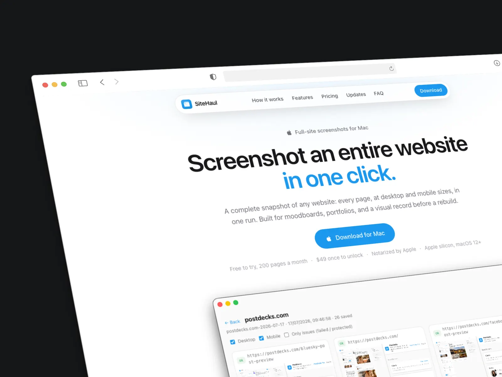 SiteHaul website